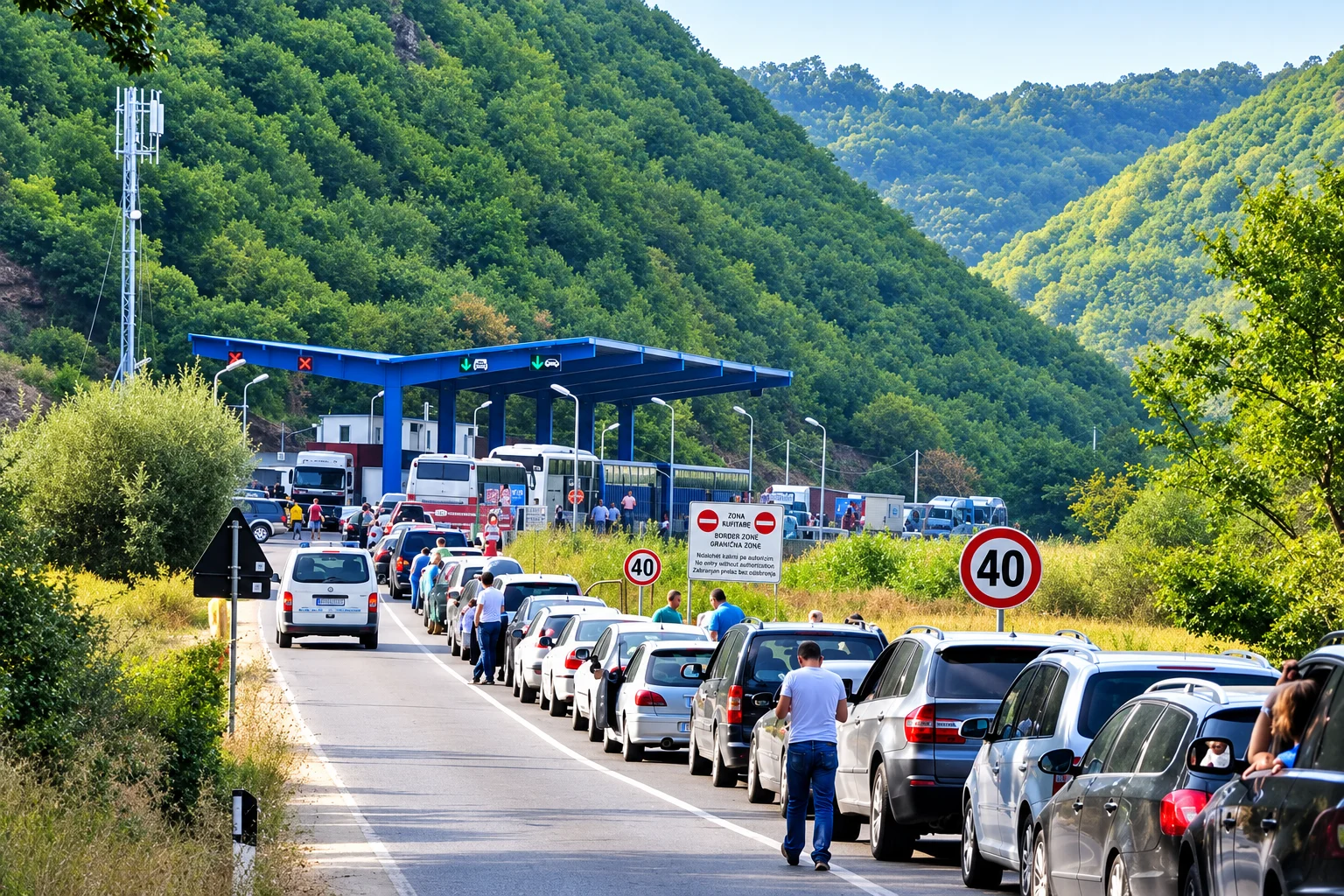 Deri në 40 minuta pritje te Dheu i Bardhë për të hyrë në Kosovë